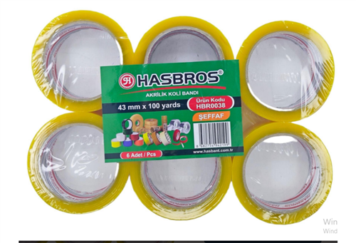 HASBROS 43MM*100 YARDS ŞEFFAF KOLİ BANDI